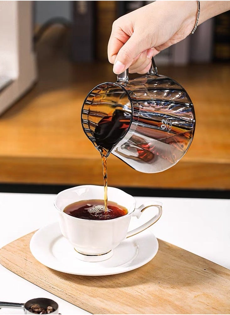 Bamboo V60 Drip Coffee Maker Set Manual Coffee Server Heat Resistant Glass Tea Pot With Espresso Pour Over Brewing Chemex Coffee Dripper Filter 600ml  - Image 2