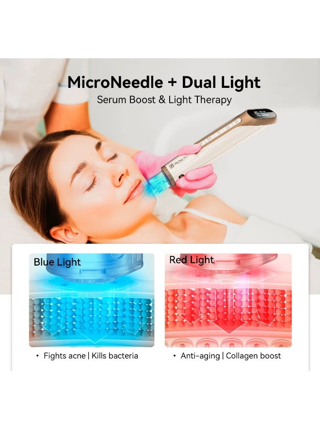 Dr.pen Dr. Pen H6 Professional Microneedling Pen with LED Light Therapy, Adjustable 0-2.0mm Needle Depth, 6 Speed Levels, Rechargeable Skin Care Device with Serum Infusion System, Gold - Image 2