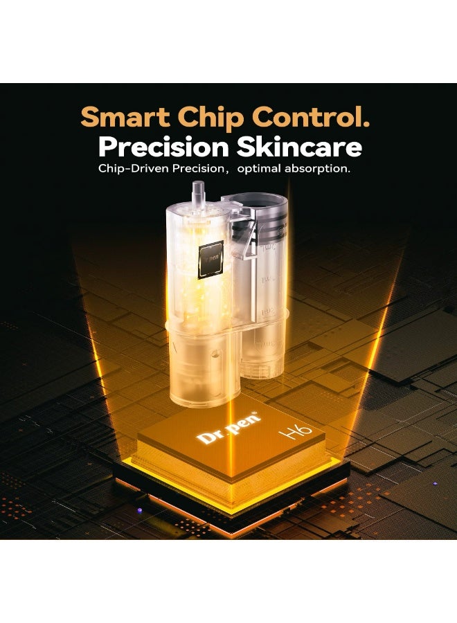 Dr.pen Dr. Pen H6 Professional Microneedling Pen with LED Light Therapy, Adjustable 0-2.0mm Needle Depth, 6 Speed Levels, Rechargeable Skin Care Device with Serum Infusion System, Gold - Image 5