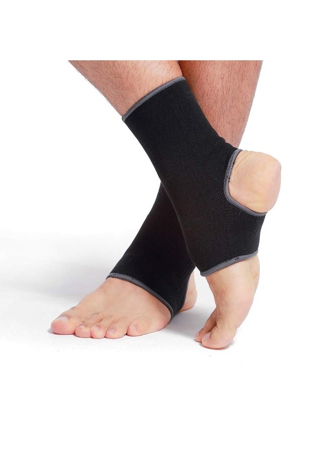 Elastic Ankle Support Sleeve with Open Heel Design - Breathable Knitted Fabric for Joint Stability - High-Performance Compression Wrap for Men, Women & Kids - 1 Pair - Image 1