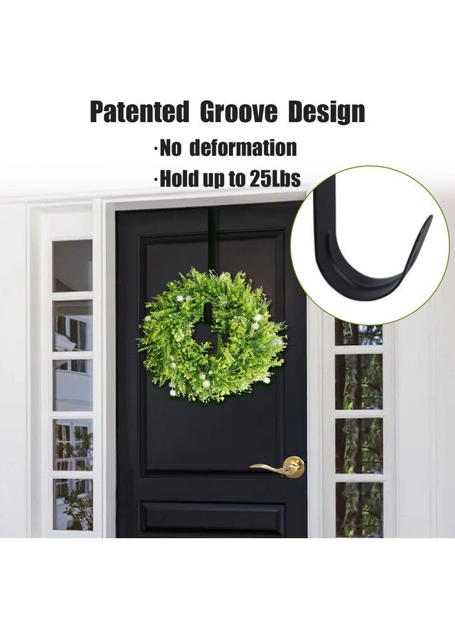 جايم إكسل حامل إكليل الزهور من GameXcel مقاس 12 بوصة للباب الأمامي - خطاف معدني كبير لإكليل الزهور لعيد الميلاد فوق الباب بخطاف واحد، أسود - Image 5