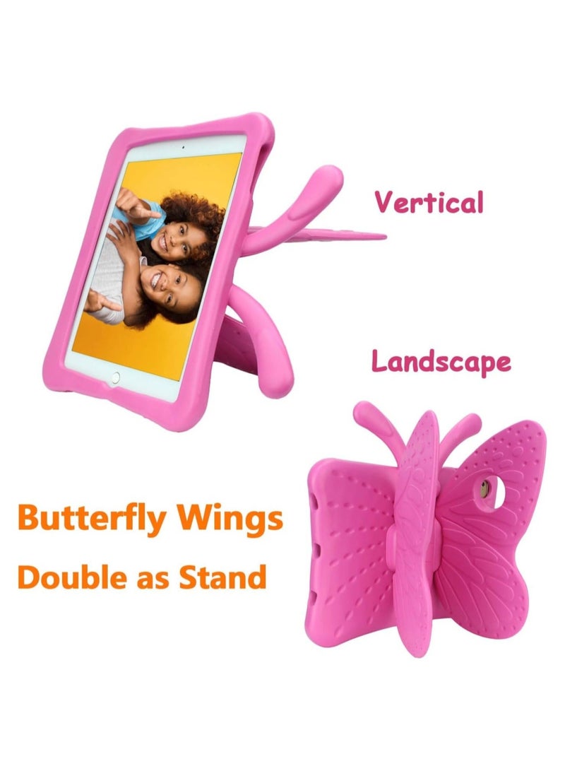 Raxoom Case, iPad Air 2 Case for Kids,Cute Butterfly Shockproof EVA Foam Super Protection Stand Cover for 9.7" iPad Air/Air 2 iPad 2017/2018 - Rose - Image 4