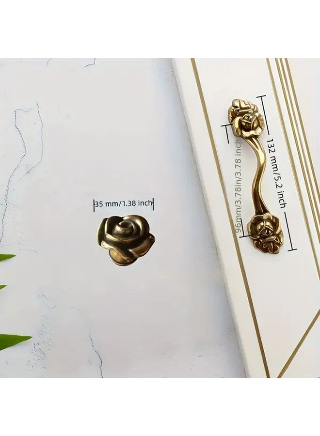 4pcs Silver Cabinet Drawer Handles Rose Gold Single Hole Pulls For Wardrobe - Image 2