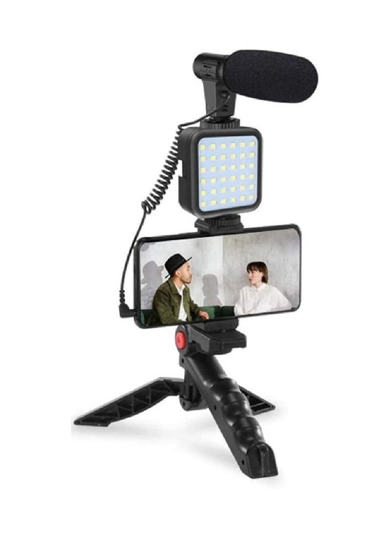 HEXABEX - Video Making Vlog Tripod Kit AY-49 Video Making Vlog Tripod Kit With Microphone and Light - Image 1