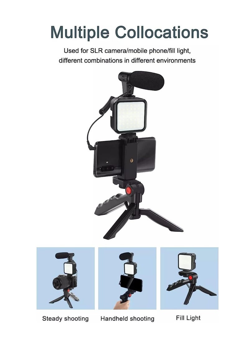 HEXABEX - Video Making Vlog Tripod Kit AY-49 Video Making Vlog Tripod Kit With Microphone and Light - Image 1