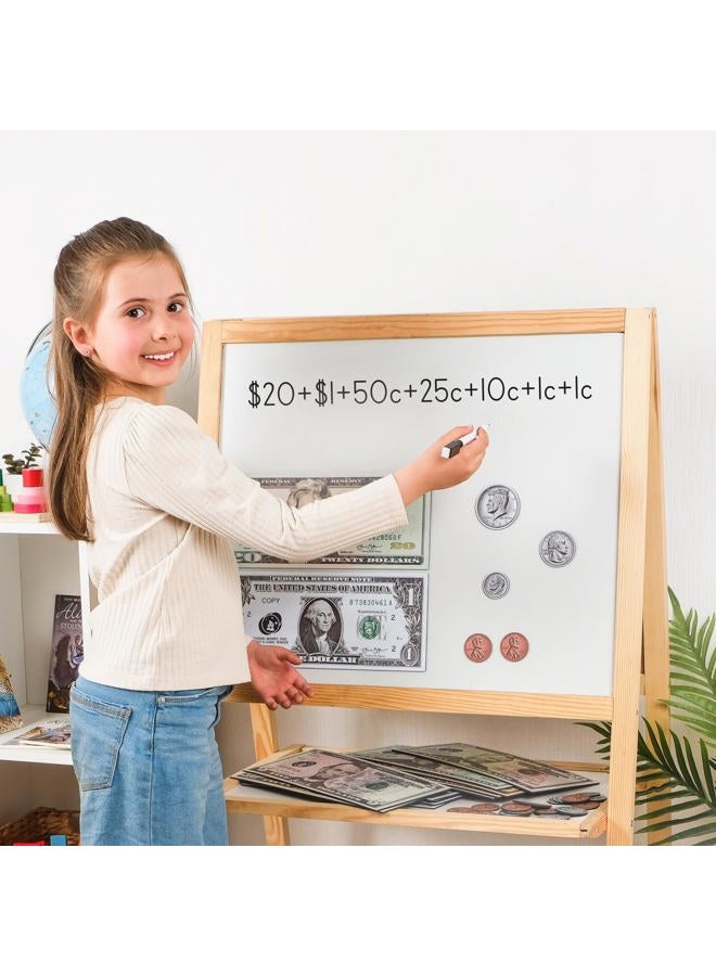Simply magic 57 PCS Jumbo Magnetic Money - Large Play Money for Kids for Learning, Pretend Money for Classroom Teaching, Toy Money Class Money Set, Magnetic Coins, Money Games, Money Manipulatives - Image 3