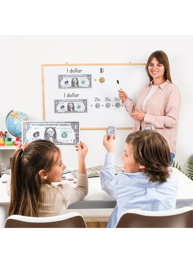Simply magic 57 PCS Jumbo Magnetic Money - Large Play Money for Kids for Learning, Pretend Money for Classroom Teaching, Toy Money Class Money Set, Magnetic Coins, Money Games, Money Manipulatives - Image 2