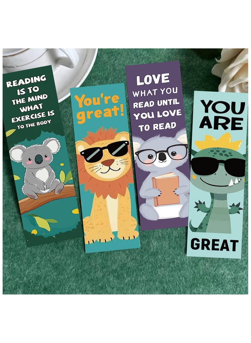 30 قطعة من العلامات المرجعية للحيوانات للأطفال في الفصول الدراسية، علامات مرجعية رائعة للحياة البرية، علامة كتاب لطيفة ذات جانب واحد لمحبي الكتب والطلاب والأطفال ومكافآت الهدايا - Image 5