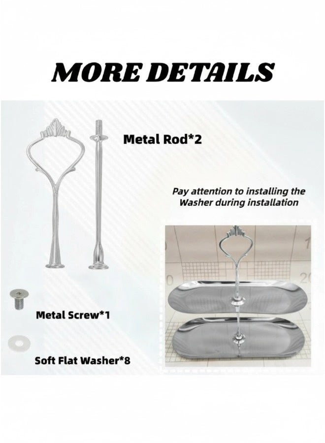 شيبشيب حامل كب كيك من الفولاذ المقاوم للصدأ بطبقتين بتصميم تاج أنيق، صينية حلويات متعددة الطبقات لحفلات الشاي وحفل المولود الجديد وحفلات الزفاف - Image 3