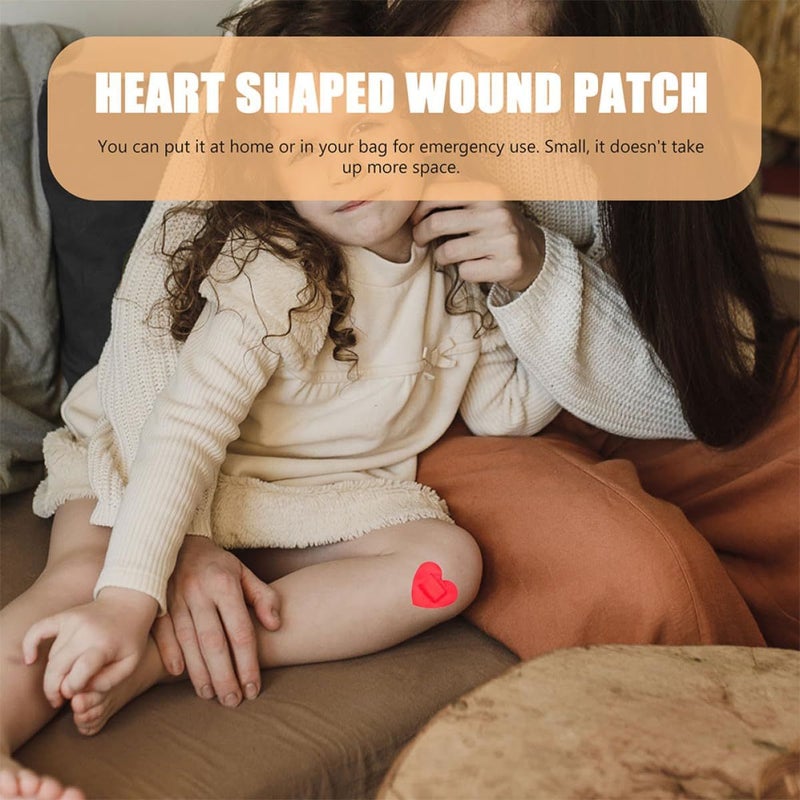 60 Red Heart Shaped Adhesive Bandages for Wound Care First Aid - Image 5