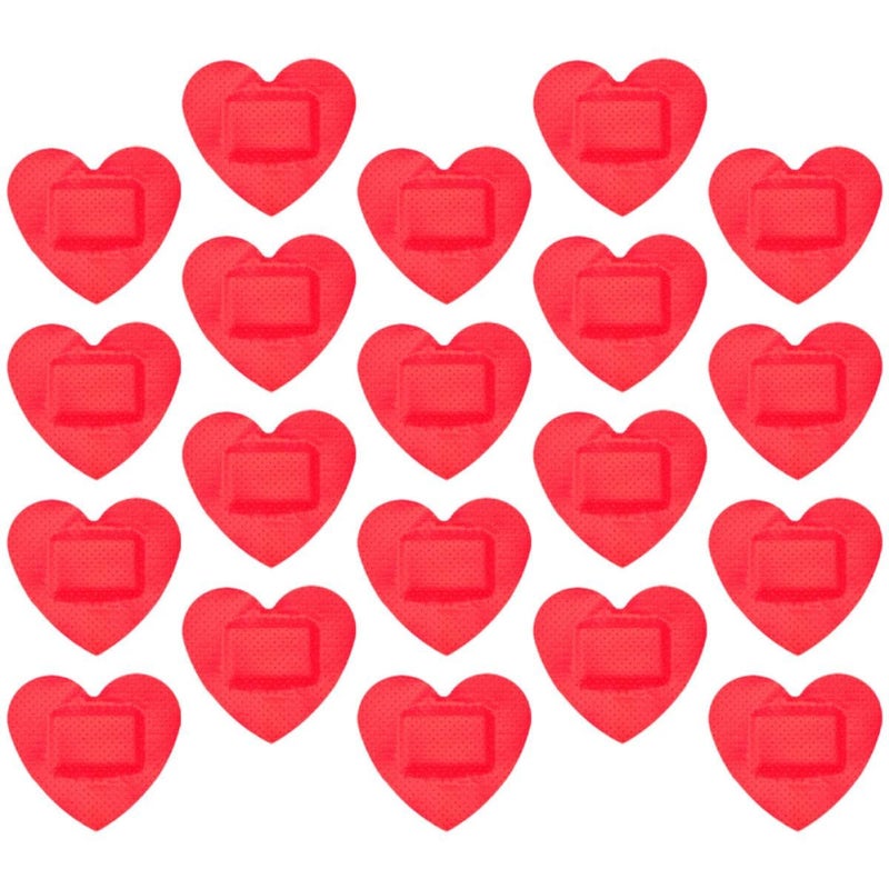 60 Red Heart Shaped Adhesive Bandages for Wound Care First Aid - Image 2