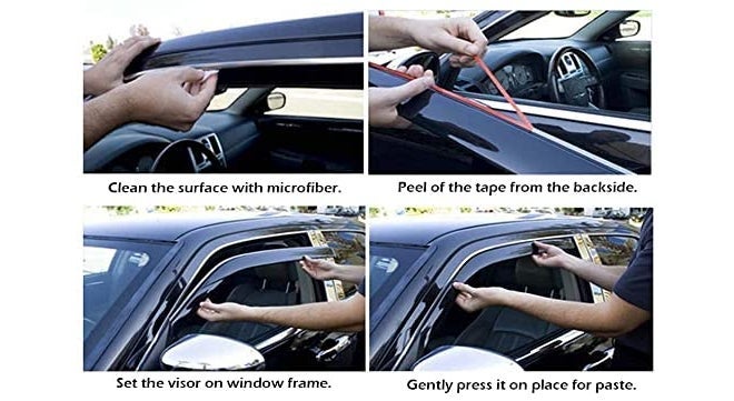 ROYALTECH Premium Non-Breakable Car Window Door Visor/Rain Guard/Wind Deflector Compatible for (Maruti 800) - Image 4