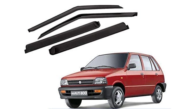 ROYALTECH Premium Non-Breakable Car Window Door Visor/Rain Guard/Wind Deflector Compatible for (Maruti 800) - Image 1