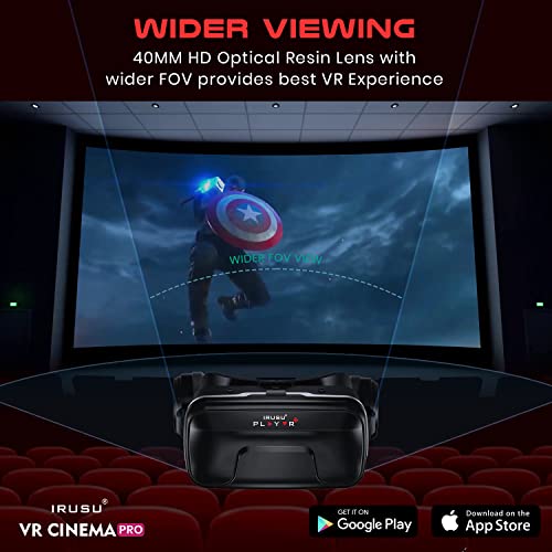 Irusu Play VR Plus VR Headset for mobiles with Headphones,40MM HD Lens, Built in Touch Button and Lens Adjuster (Without Remote) - Image 5