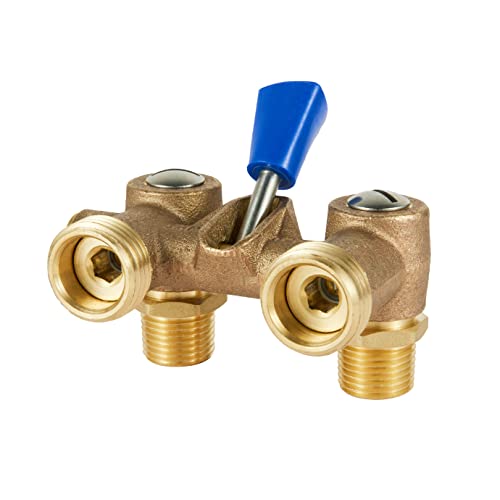 EFIELD Washing Machine Single Lever Shut Off Valve,1/2" Male Pipe Thread × 3/4" Outlet Hose Thread. Brass,(VALVE180) - Image 1