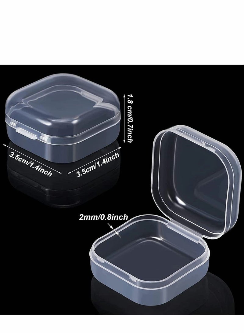 Excefore 6 Pieces Mini Plastic Clear Beads Storage Containers Box for Collecting Small Items, Beads, Jewelry, Business Cards, Game Pieces, Crafts and Other Craft Projects (1.37 x 1.37 x 0.7 Inch) - Image 5