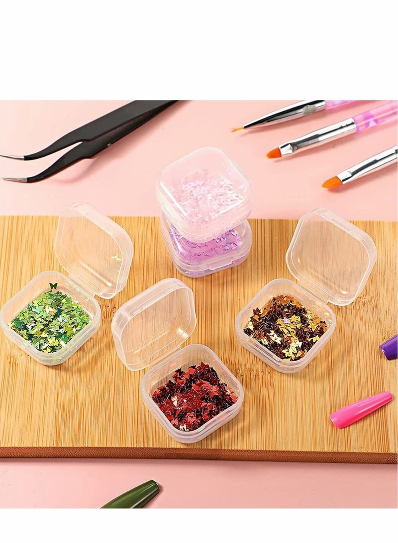 Excefore 6 Pieces Mini Plastic Clear Beads Storage Containers Box for Collecting Small Items, Beads, Jewelry, Business Cards, Game Pieces, Crafts and Other Craft Projects (1.37 x 1.37 x 0.7 Inch) - Image 2