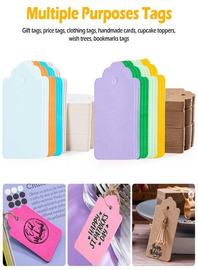 Primbeeks 132 Pcs Premium Gift Tags, 12 Colors Kraft Paper with String, Double-Sided Available Price Greeting Hanging Tags for Christmas Gift DIY Crafts Party Favors - Image 5