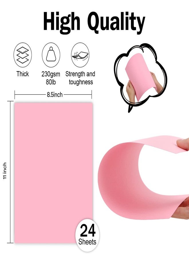 Goefun 24 Sheets Pink Cardstock 8.5 x 11 Thick Paper, Goefun 80lb Card Stock Printer Paper for Arts & Crafts, Valentines Day, Stationary Printing - Image 2