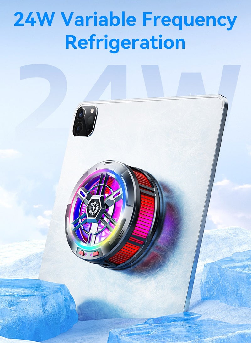 ليوكور مبرد مغناطيسي للهاتف المحمول، مروحة تبريد الهاتف RGB، مروحة تبريد محمولة خفيفة الوزن، مبرد الهاتف مع شاشة عرض درجة الحرارة، للألعاب المحمولة، البث المباشر على TikTok - Image 2