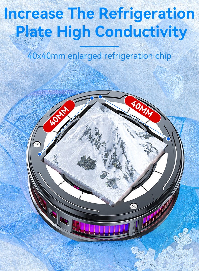 ليوكور مبرد مغناطيسي للهاتف المحمول، مروحة تبريد الهاتف RGB، مروحة تبريد محمولة خفيفة الوزن، مبرد الهاتف مع شاشة عرض درجة الحرارة، للألعاب المحمولة، البث المباشر على TikTok - Image 3