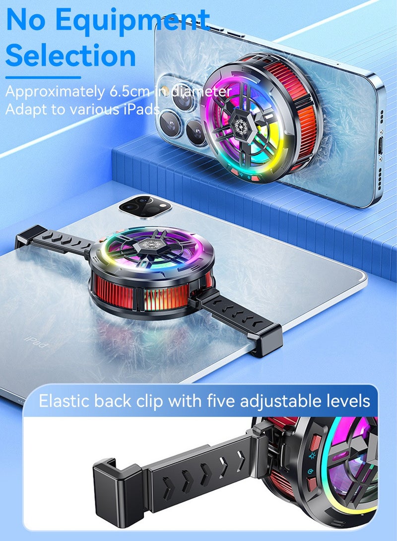 ليوكور مبرد مغناطيسي للهاتف المحمول، مروحة تبريد الهاتف RGB، مروحة تبريد محمولة خفيفة الوزن، مبرد الهاتف مع شاشة عرض درجة الحرارة، للألعاب المحمولة، البث المباشر على TikTok - Image 4