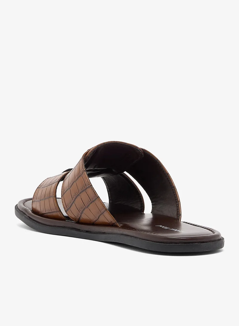Robert Wood  Croc Emboss Casual Slider Sandals for Men | Best Price UAE