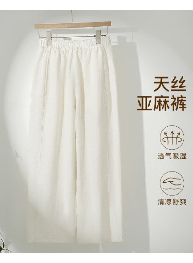 Moonbadi Thin Tencel Linen Wide-Leg Pants, Women'S Casual Trousers, Loose Comfortable Skin-Friendly Breathable High-Waisted Slimming - Image 1