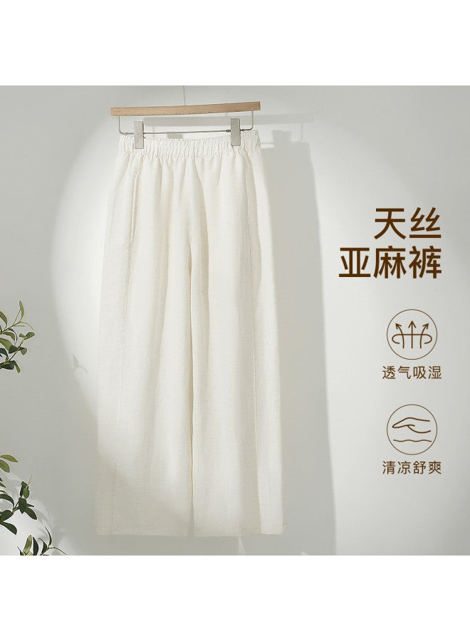 Moonbadi Thin Tencel Linen Wide-Leg Pants, Women'S Casual Trousers, Loose Comfortable Skin-Friendly Breathable High-Waisted Slimming - Image 2