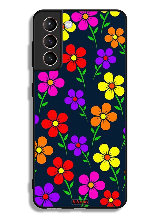 Tolwak Samsung Galaxy S21 5G Protective Case Cover Colorful Flowers - Image 3