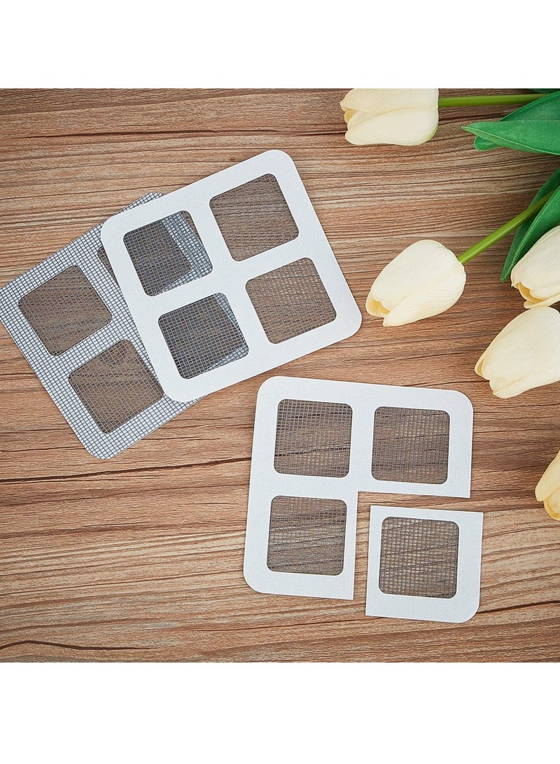 Fly Screen Repair Kit, 12 Mosquito Net Patches, Window Door Patch, Self-Adhesive Mosquito Net, Window Screen Repair Tape, Window Repair Tape for Door Hole - Image 1