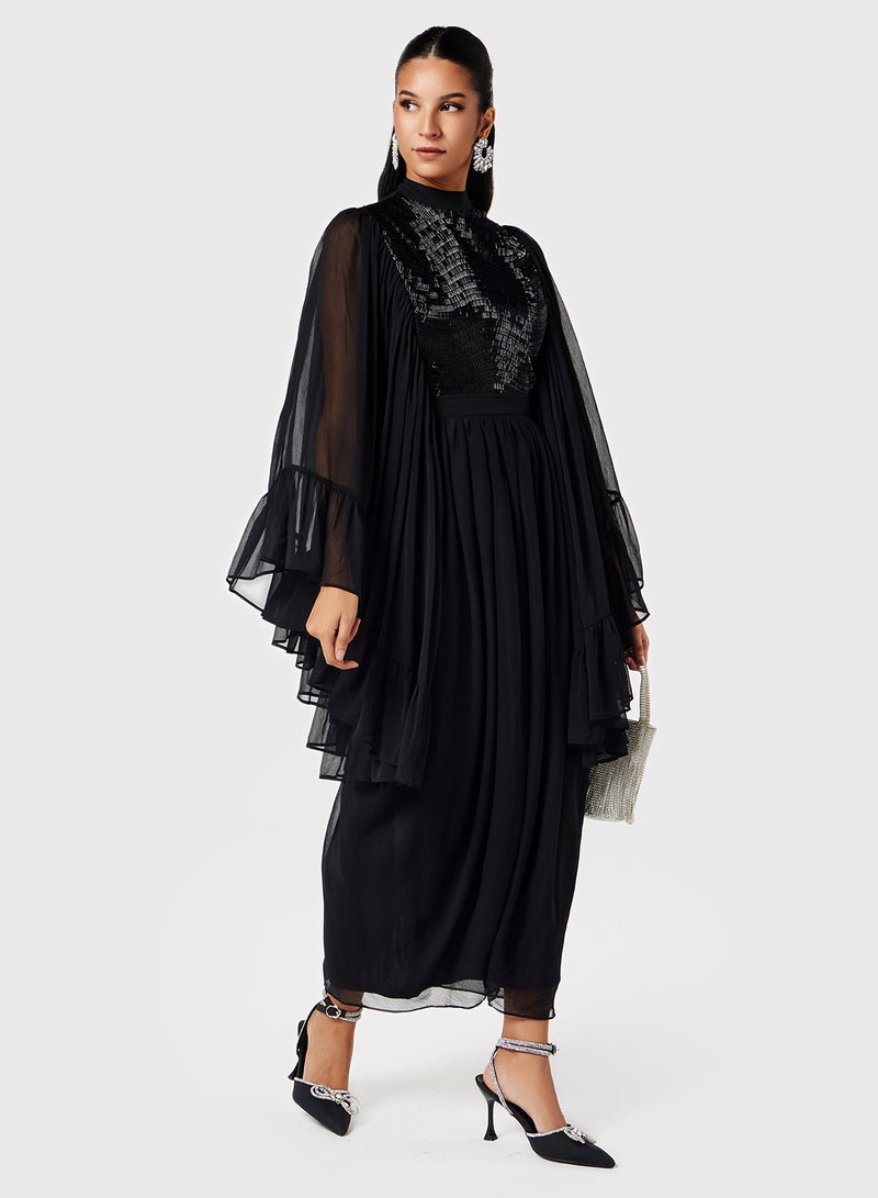 Threadz by Ajooni Layered Chiffon Dress  - Image 4