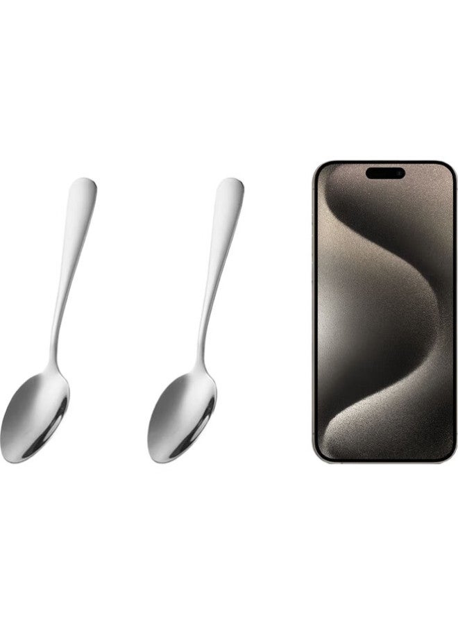 GRASEY 304 Stainless Steel Coffee Spoon, Cake Dessert Spoon, Household Seasoning Spoon, Children'S Small Spoon, Tea Spoon, 2-Piece Set, Gy7286 - Image 3
