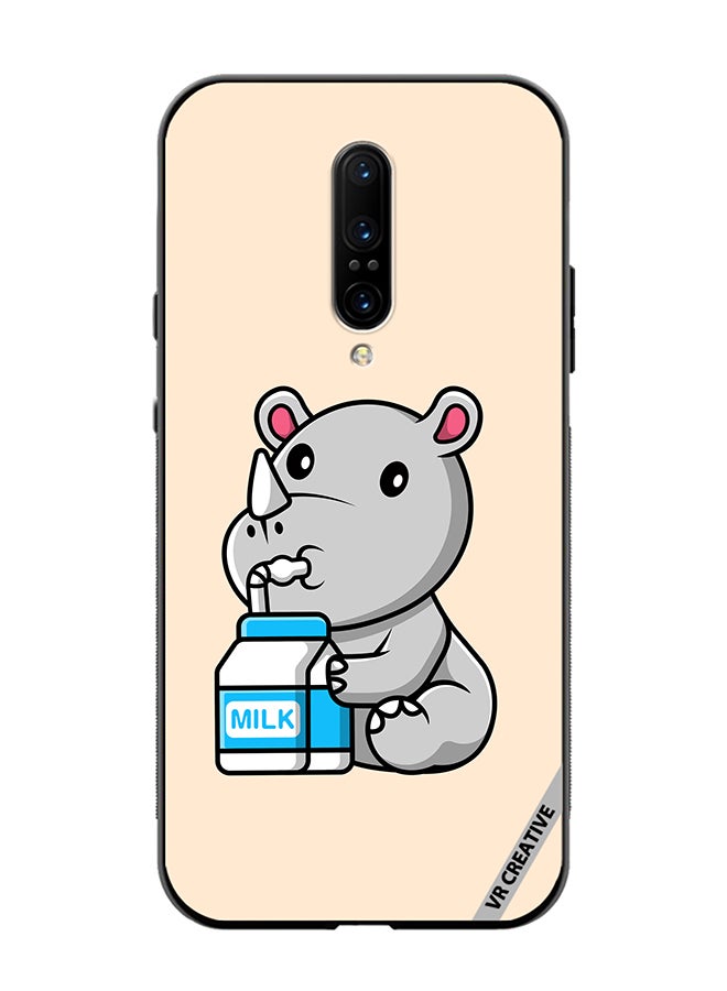VR CREATIVE Protective Case Cover For OnePlus 7 Pro Cute Rhino Design Multicolour - Image 1