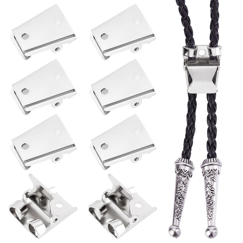 CHGCRAFT 10 Pcs Iron Bolo Tie Slider Clasp Platinum Color Bolo Tie Buckle Accessories Smooth Surface Jewelry Findings for DIY Craft Wallets Bag Leather Handbags Making 24x19x75mm
