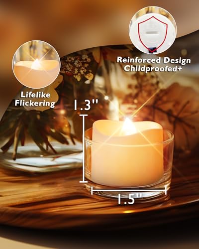 Homemory 72-Pack Novelty Flickering Flameless Tea Lights, 200+Hours Battery Operated, Fake Electric LED Votive Candles for Small Wedding Table Centerpieces, Proposals, Anniversaries - Image 4