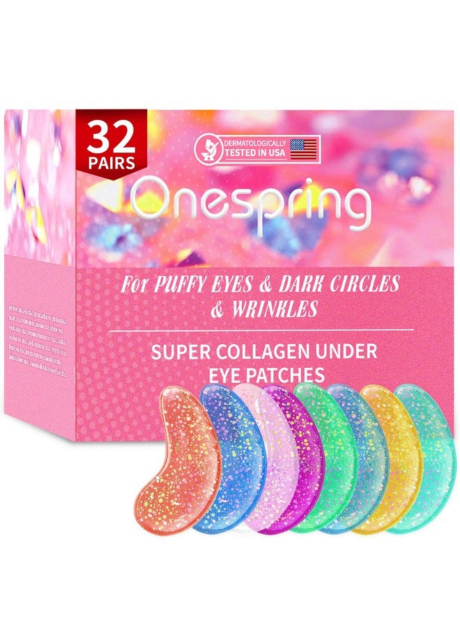 OneSpring Under Eye Patches (32 Pairs) - Collagen-Infused, Anti-Puffiness & Dark Circle Treatment - Luxurious Skincare For Under Eye Bags & Fine Lines, Christmas Gifts For Women - Image 1