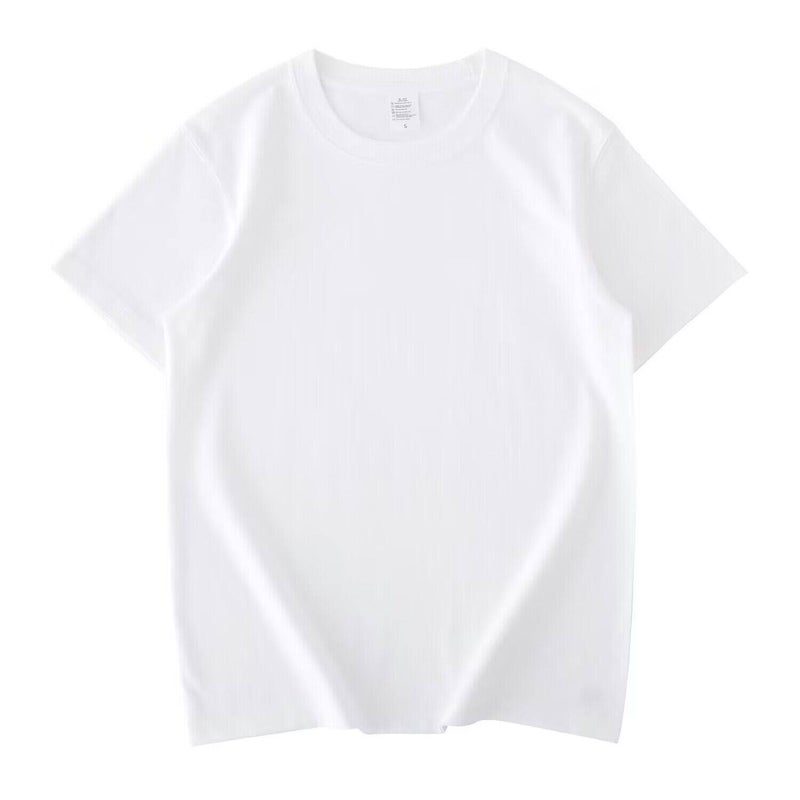 Xinjiang cotton 300g heavy and thick non-transparent pure cotton short-sleeved t-shirt for men and women basic solid color plus size loose top - Image 1