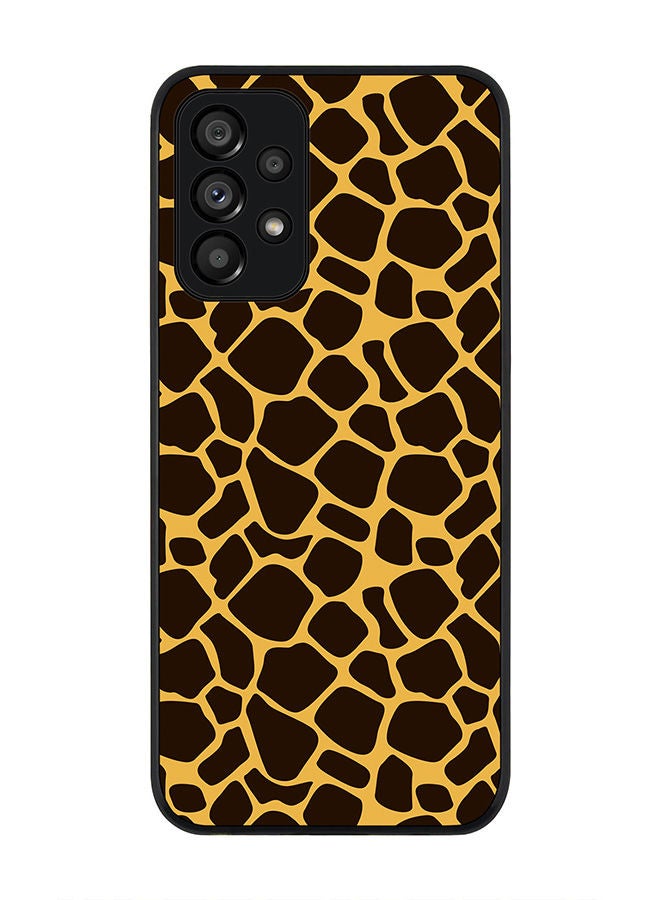 Stylizedd Rugged Black edge case for Samsung Galaxy A73 5G Slim fit Soft Case Flexible Rubber Edges Anti Drop TPU Gel Thin Cover - Giraffe Skin Print - Image 1