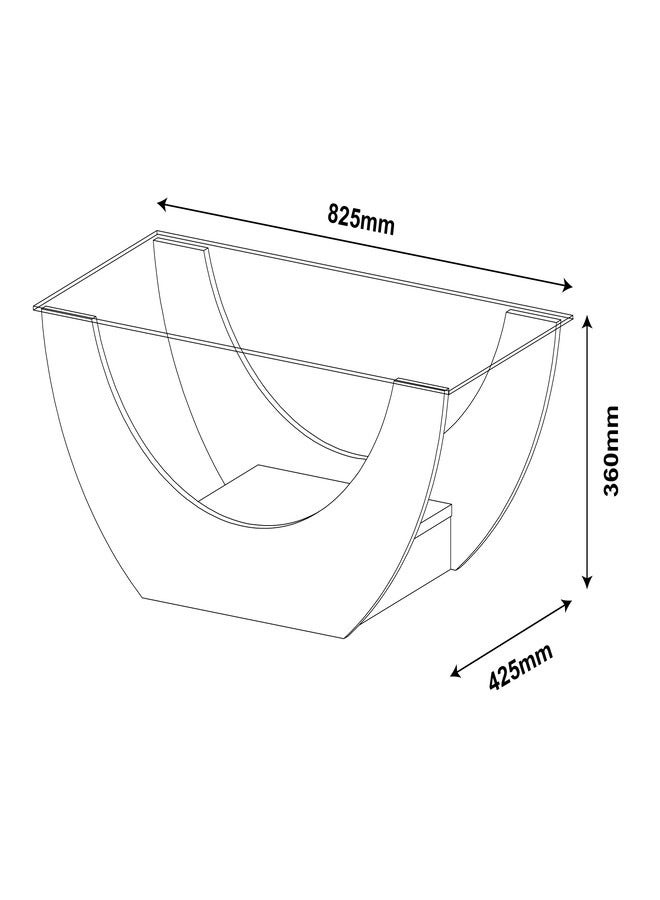 Pilati Center Coffee Table With Glass walunt Color 82.5x42.5x36cm  - Image 3