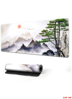 CARONIC Large Gaming Mouse Pad with Superior Micro Weave Cloth Extended Desk Mousepad with Stitched Edges Non-Slip Base Water Resist Keyboard Pad For Gamer And Office Home Tree Mountains  - Image 2