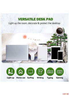 CARONIC Large Gaming Mouse Pad with Superior Micro Weave Cloth Extended Desk Mousepad with Stitched Edges Non-Slip Base Water Resist Keyboard Pad For Gamer And Office Home Tree Mountains  - Image 5
