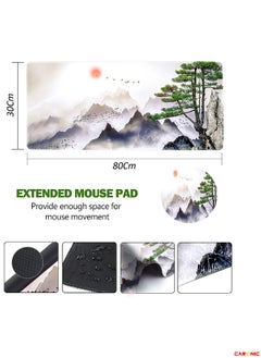 CARONIC Large Gaming Mouse Pad with Superior Micro Weave Cloth Extended Desk Mousepad with Stitched Edges Non-Slip Base Water Resist Keyboard Pad For Gamer And Office Home Tree Mountains  - Image 4