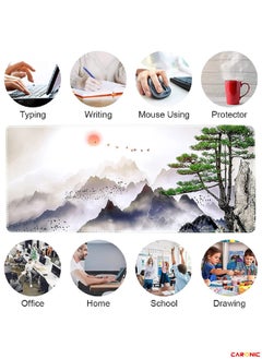 CARONIC Large Gaming Mouse Pad with Superior Micro Weave Cloth Extended Desk Mousepad with Stitched Edges Non-Slip Base Water Resist Keyboard Pad For Gamer And Office Home Tree Mountains  - Image 3