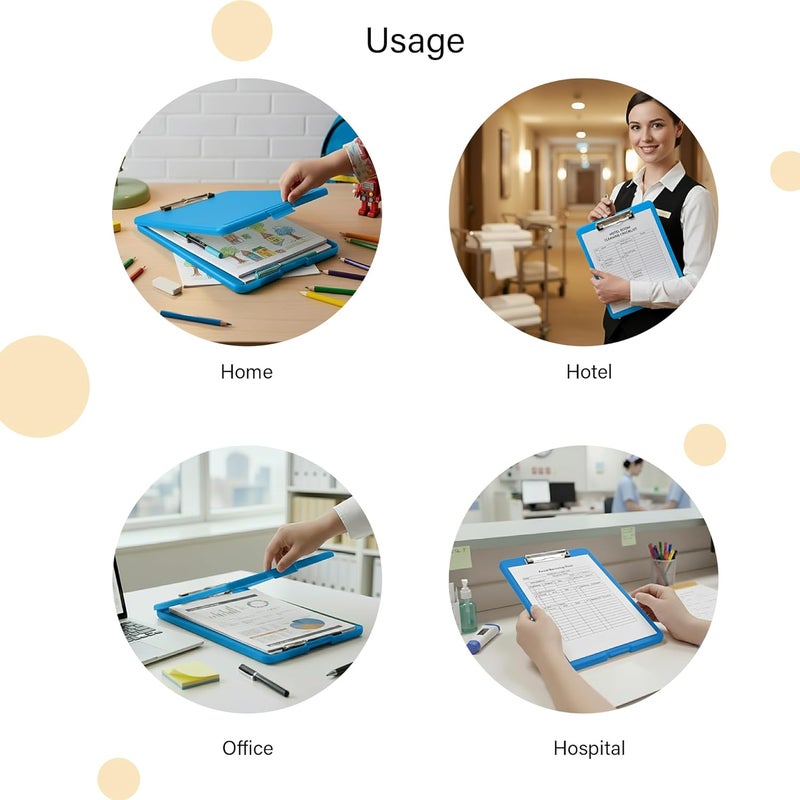 oddpod ™ Praise A4 Clip Pad/Clipboard with Storage Case for Paper and Document Storage 83002 (Blue) - Image 5