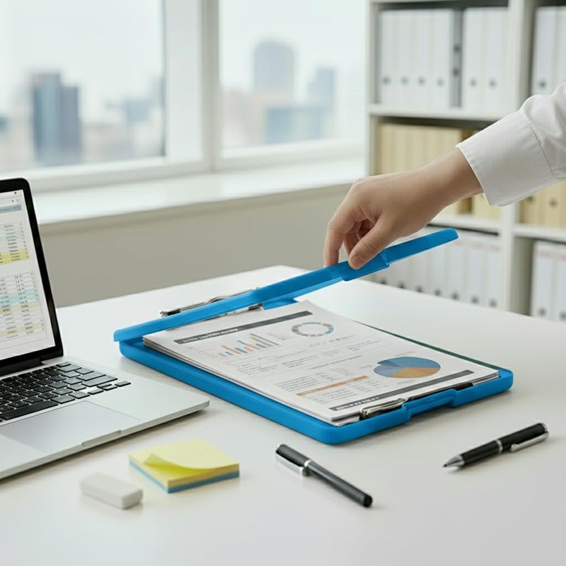 oddpod ™ Praise A4 Clip Pad/Clipboard with Storage Case for Paper and Document Storage 83002 (Blue) - Image 2