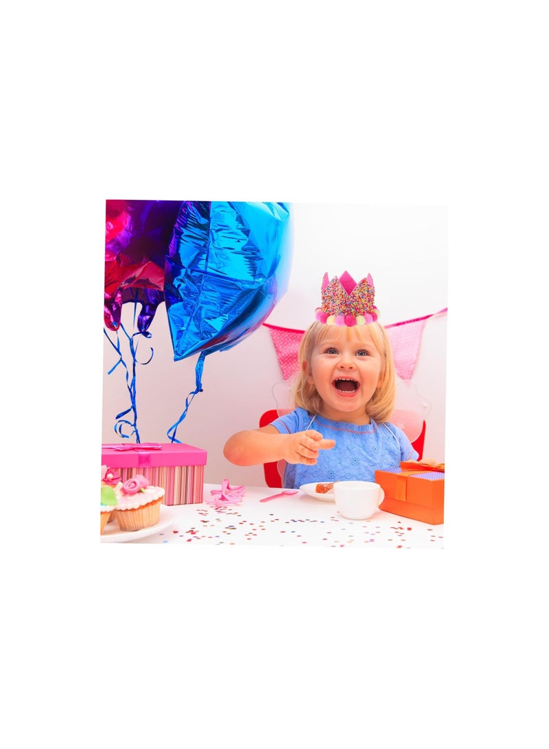 1pcs Children's Birthday Hat Birthday Accessories Party Hats for Children Party Hat Hat Party Hat The Crown Party Crown Pink Decorative Items Elastic Band Make up  - Image 5
