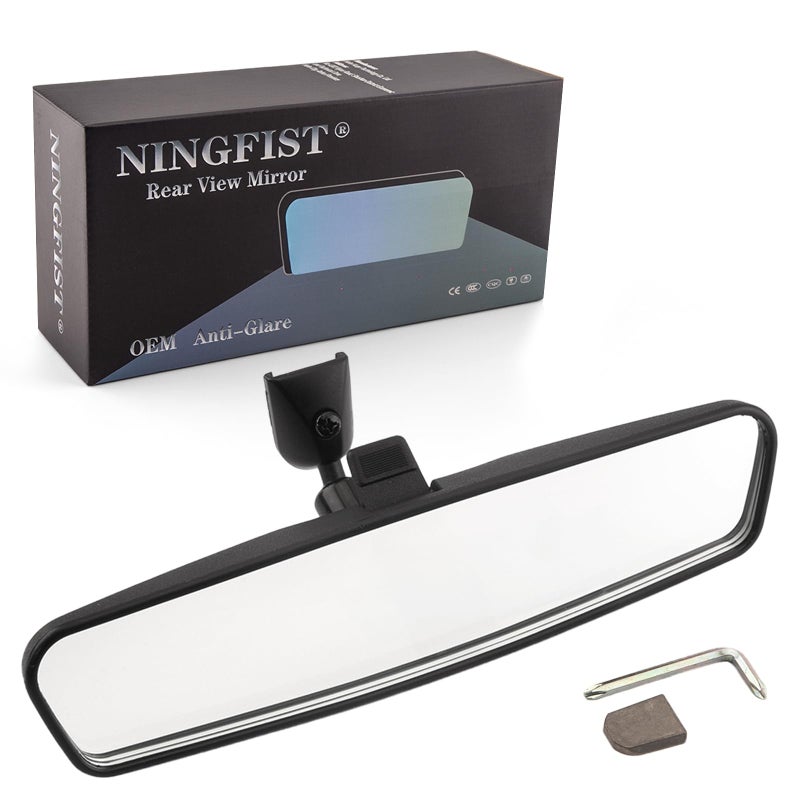 Universal Car Rear View Mirror Accessories NINGFIST Premium Wide Angle Rearview Mirror with Mounting Base Fit for Toyota CorollaRAV4 Nissan AltimaRogue Jeep Chevrolet Most Vehicles
