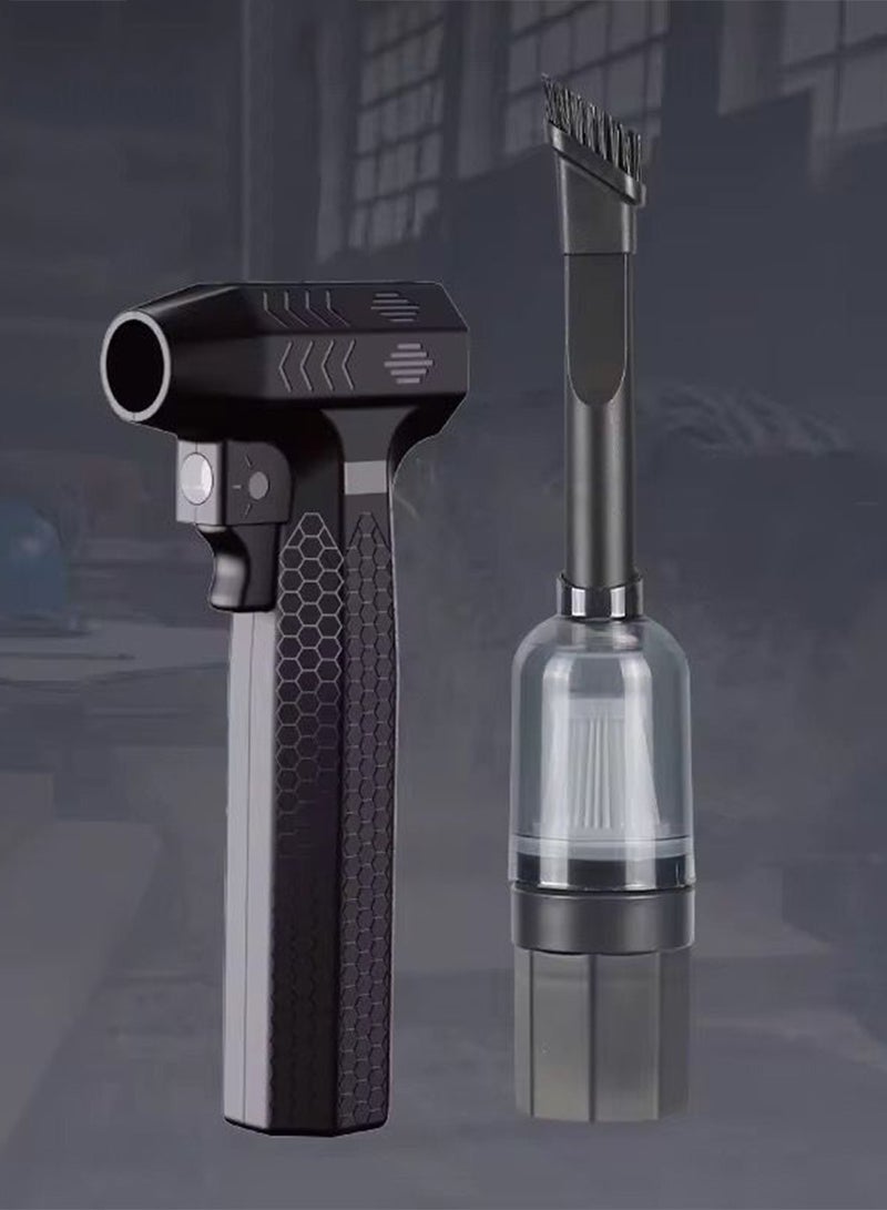 بلو فاير منفاخ توربو لاسلكي مع شفط مدمج – مكنسة سيارة محمولة بثلاث سرعات، بطارية مزدوجة قابلة للشحن 10000mAh، شاشة LED، شحن Type-C مع خاصية الباور بنك، مثالي للمنزل والمكتب والسفر - Image 2