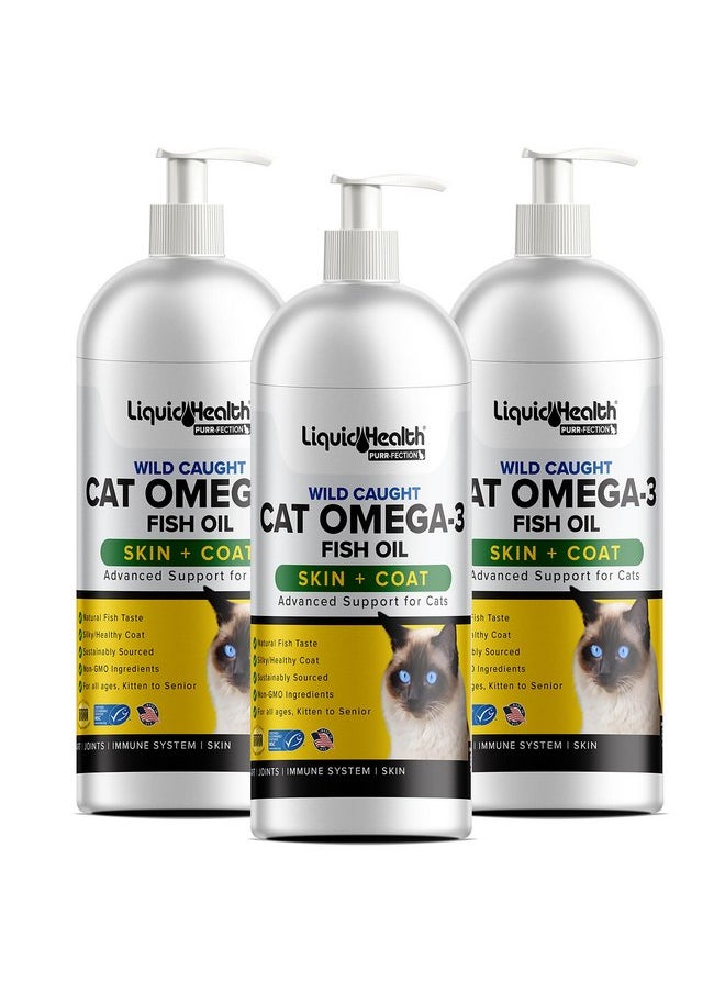 LIQUIDHEALTH Liquid Health Pets Purr-Fection Omega 3 Fish Oil for Cats - Liquid Omega 3 for Cats with EPA+DPA+DHA, Cat Omega 3 Supplement May Reduce Itching, Support Joint, Immunity, Brain, Heart Health (3 Pack)  - Image 1